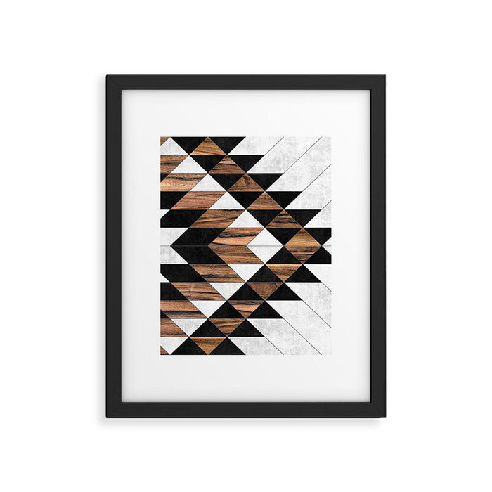 Urban Tribal Pattern No.9 - Aztec - Concrete and Wood Framed Art Print Gallery Image 1
