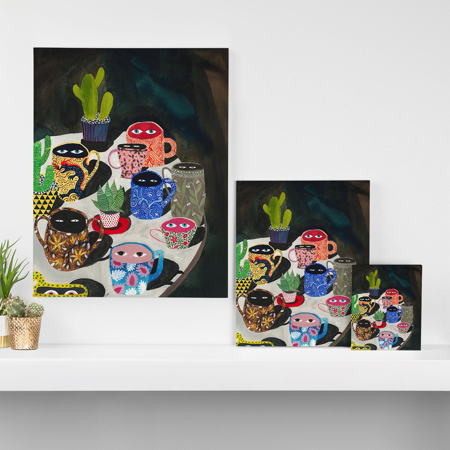 Suspicious mugs Canvas Print Gallery Image 3