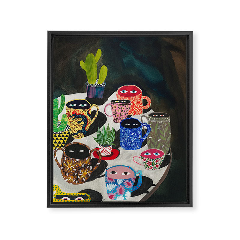 Suspicious mugs Framed Canvas Print Gallery Image 6